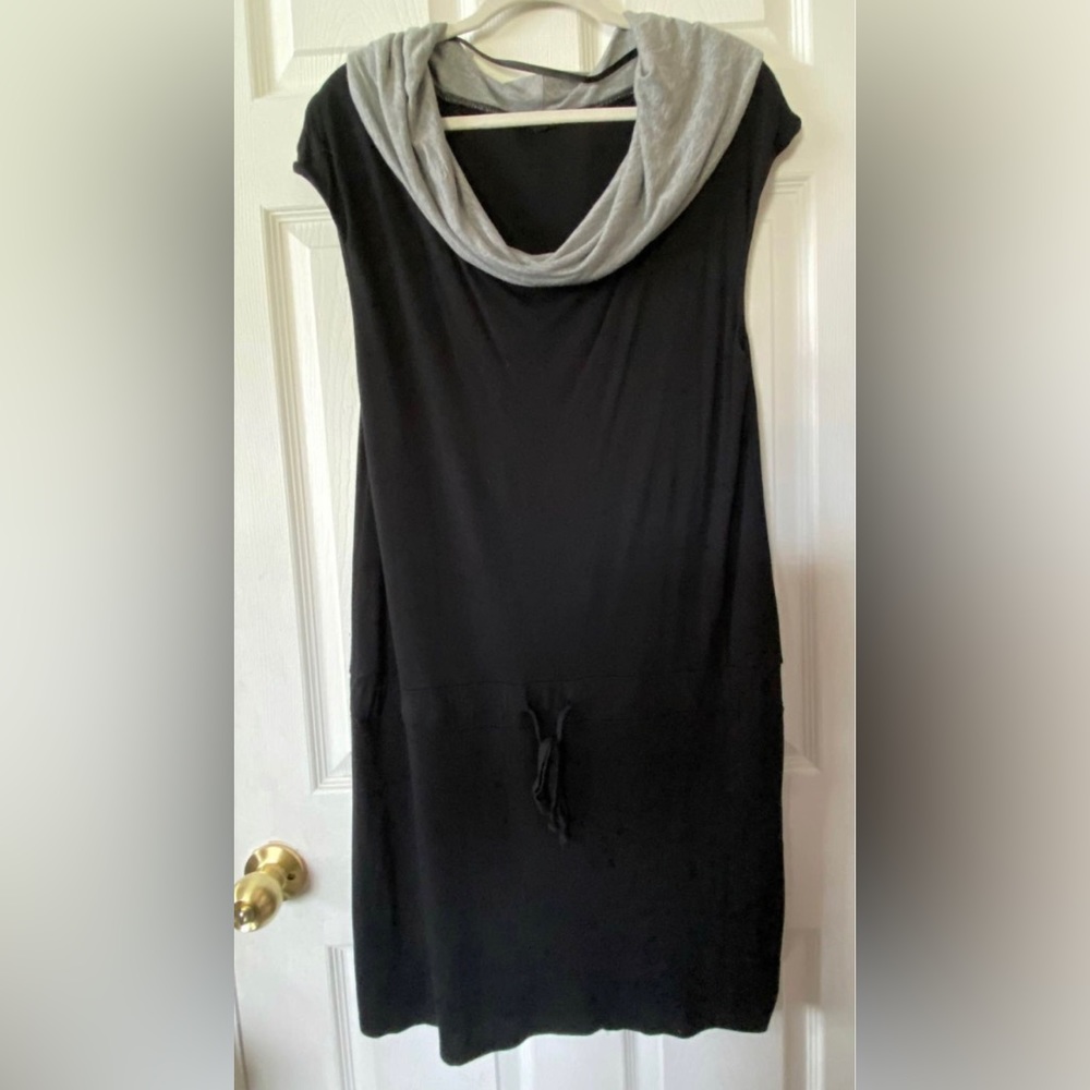 Cable & Gauge Women’s Casual black&gray sleeveless dress with hoodie Sz. XL NWOT